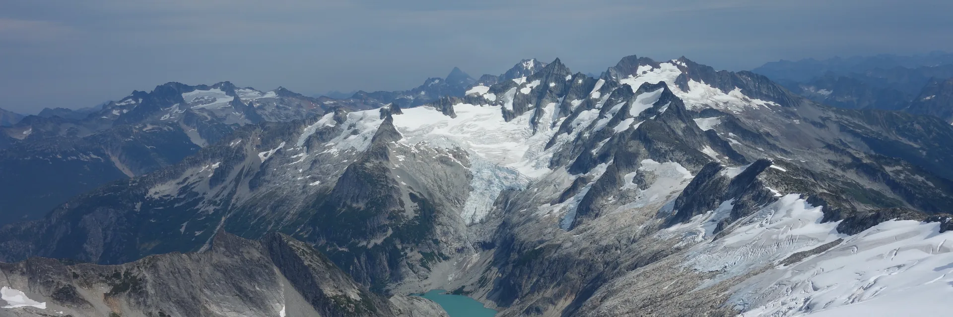 Jagged peaks and glaciers in North Cascades National Park.